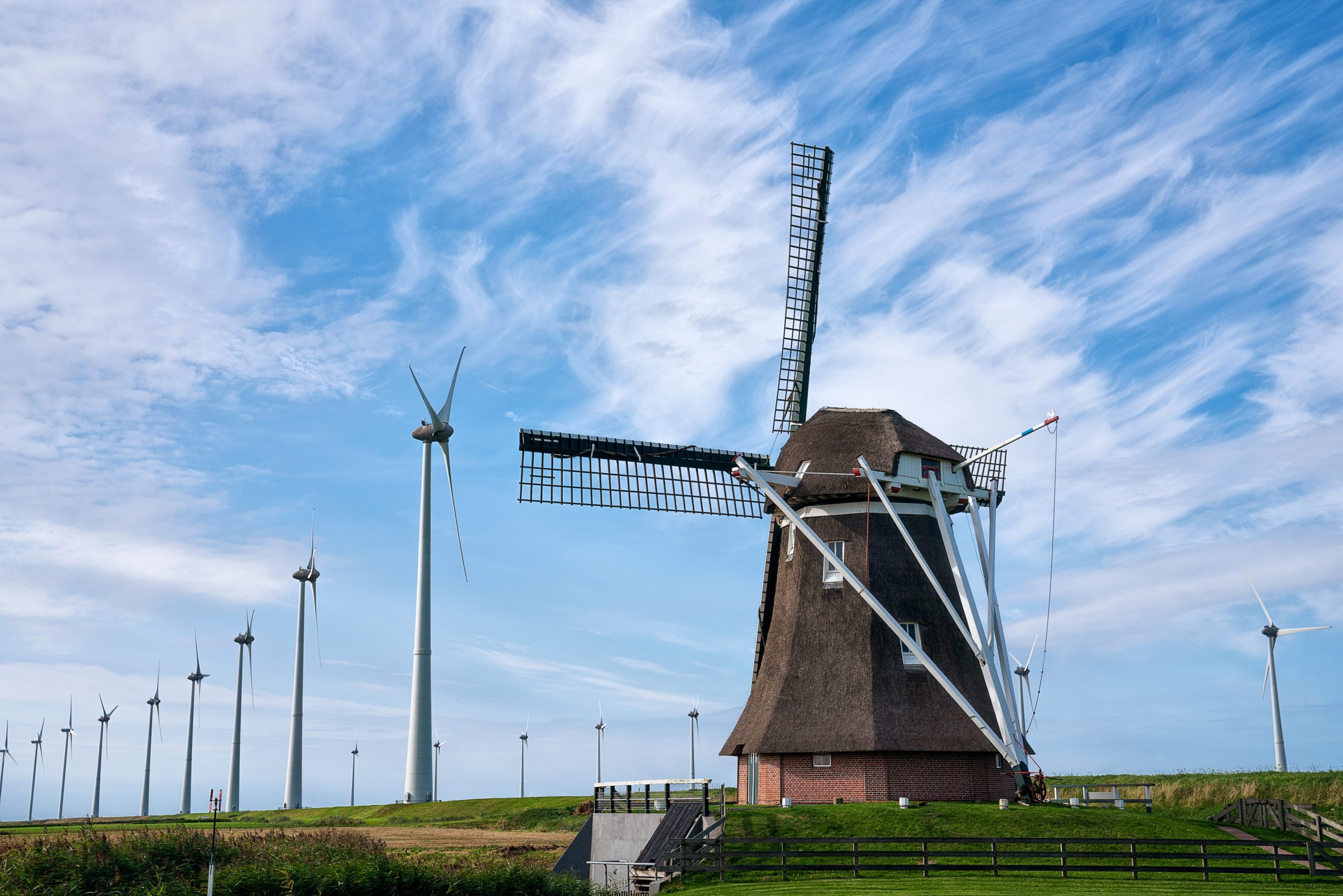 Wind turbine being built in the Netherlands